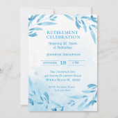 Blue Retirement Partys Celebration Einladung (Vorderseite)