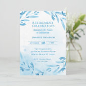 Blue Retirement Partys Celebration Einladung (Stehend Vorderseite)