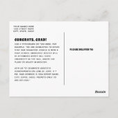 Blue Retro '70er Grad 2023 Groovy Abschluss Postkarte (Rückseite)