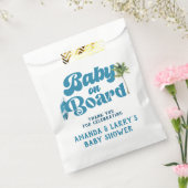 Blue Retro Baby on board Surf Baby Dusche Geschenktütchen (Versiegelt)