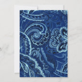 Blue Retro Bandanna Paisley Einladung Hochzeit (Rückseite)