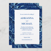 Blue Retro Bandanna Paisley Einladung Hochzeit (Vorne/Hinten)