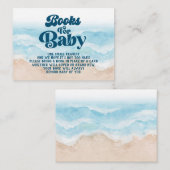 Blue Retro Beach Buchungsanfrage-Karte Begleitkarte (Vorne/Hinten)