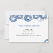 Blue Retro Big Numbers 3-Photo Graduation Einladung (Rückseite)