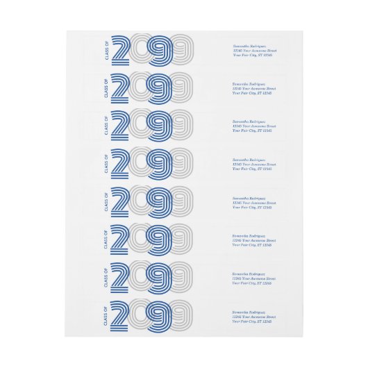 Blue Retro Big Numbers Class (Bogen)
