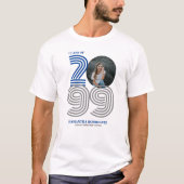 Blue Retro Big Numbers Class of Senior Foto T-Shirt (Vorderseite)