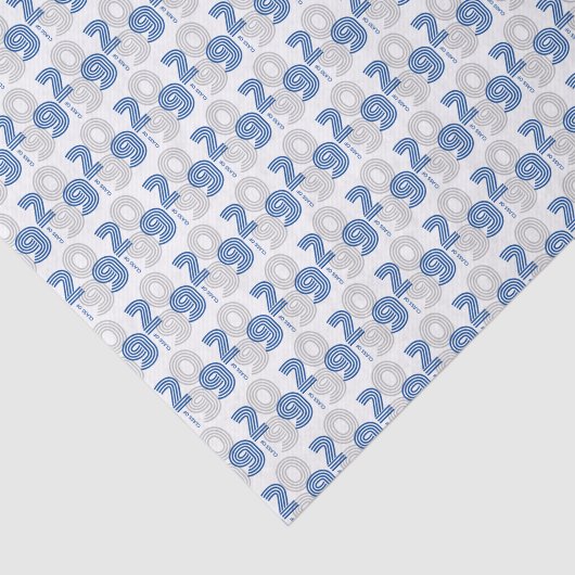 Blue Retro Big Numbers Class Seidenpapier (Ausschnitt)