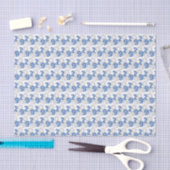 Blue Retro Big Numbers Class Seidenpapier (Handwerk)