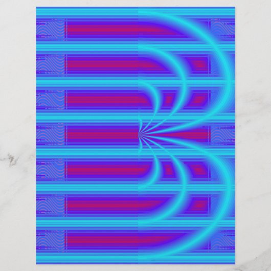 Blue Retro Cathedral Bulk Scrapbook Paper Pages Flyer (Vorne)