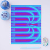 Blue Retro Cathedral Bulk Scrapbook Paper Pages Flyer (Einzeln)