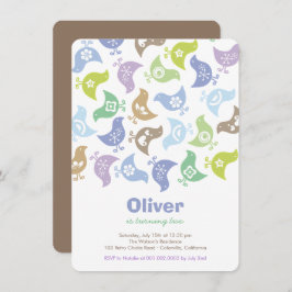 Blue Retro Chicks Kinder Geburtstagsparty Einladun Einladung