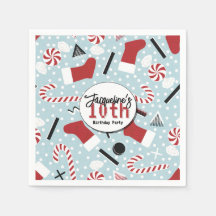 Blue Retro Christmas Peppermint Birthday
