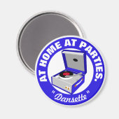 Blue Retro Dansette Record Player Magnet (Vorderseite/Rückseite)