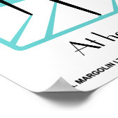 Blue Retro Dansette Rekordspieler Pop Art Plakat (Ecke)