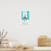 Blue Retro Dansette Rekordspieler Pop Art Plakat (Küche)