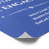 Blue Retro Drink Verlobte Verlobung Poster (Ecke)