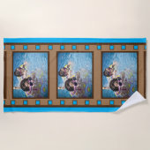 Blue Retro Film Strip Foto Handtuch (Vorderseite)