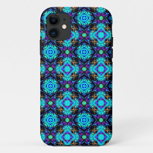 Blue Retro Funky i Phone Case (Rückseite)