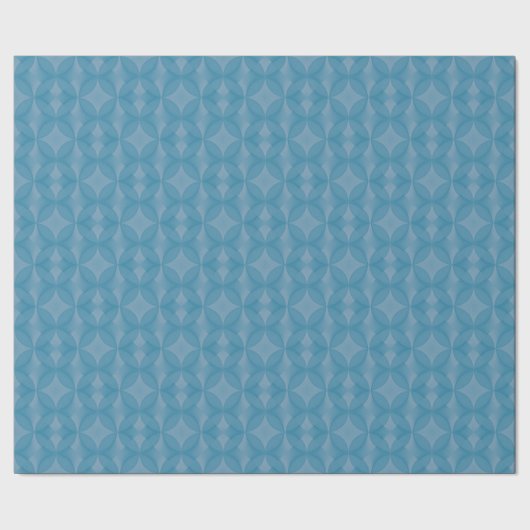 Blue Retro Gemustert Geschenkpapier (Saum)
