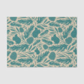 Blue Retro Gemütlicher Weihnachtsscharm Seidenpapier (Vorderseite)