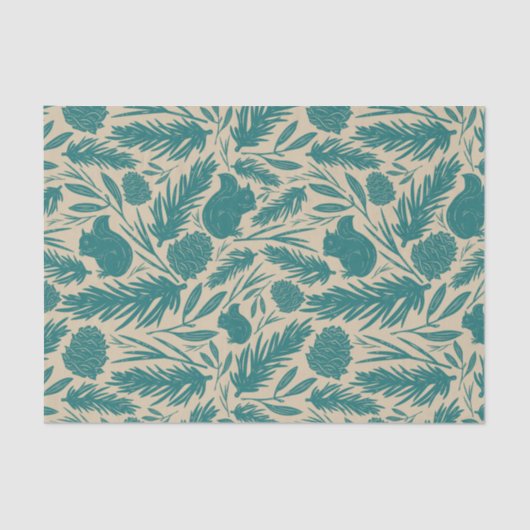 Blue Retro Gemütlicher Weihnachtsscharm Seidenpapier (Vorderseite)