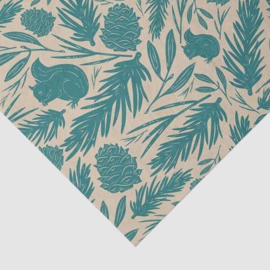 Blue Retro Gemütlicher Weihnachtsscharm Seidenpapier (Ausschnitt)