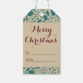 Blue Retro Gemütliches Weihnachtsmuster Geschenkanhänger (Vorderseite)