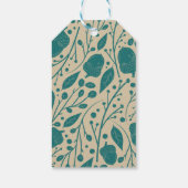 Blue Retro Gemütliches Weihnachtsmuster Geschenkanhänger (Rückseite)