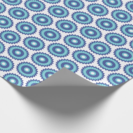 Blue Retro Geschenkpapier (Ecke)