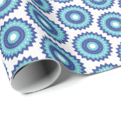 Blue Retro Geschenkpapier (Rolleneckpunkt)