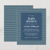 Blue Retro Glen Kariert Baby Dusche (Vorne/Hinten)