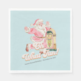 Blue Retro - Groovy Santa Claus Feiertag Serviette