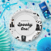 Blue Retro Grooy Spooky Ein Halloween 1. Geburtsta Pappteller (Party)