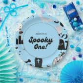 Blue Retro Grooy Spooky Ein Halloween 1. Geburtsta Pappteller (Party)