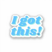 Blue Retro Ich Got dieses Motivierend Angebot Aufkleber (Vorderseite)