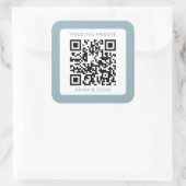 Blue Retro moderner minimalistischer Hochzeitsstic Quadratischer Aufkleber (Tasche)