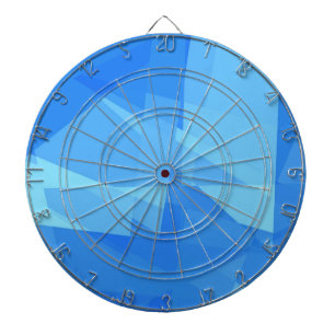 Blue Retro Nahtlose Kubismus Kunst Dartscheibe