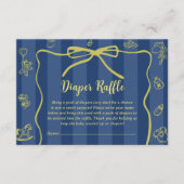 Blue Retro Niedlich Diaper Raffle Lemons Babydusch Begleitkarte (Vorderseite)