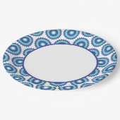 Blue Retro Pappteller (Schrägansicht)