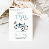 Blue Retro Race Car Race On Birthday Einladung