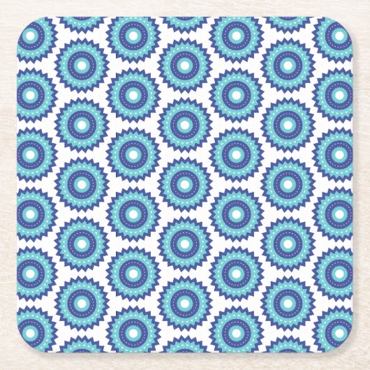 Blue Retro Rechteckiger Pappuntersetzer (Vorderseite)