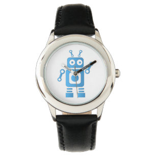 Blue Retro Robot Armbanduhr