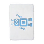 Blue Retro Robot Badematte (Vorderseite Vertikal)