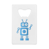 Blue Retro Robot Geldbeutel Flaschenöffner (Rückseite)