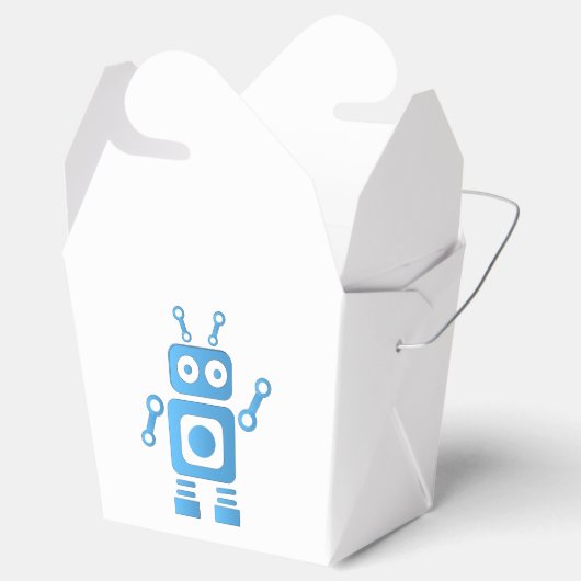 Blue Retro Robot Geschenkschachtel (Geöffnet)