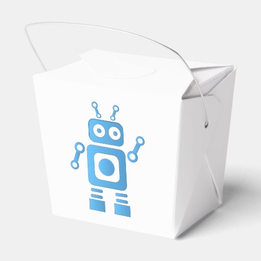 Blue Retro Robot Geschenkschachtel (Rückseite)