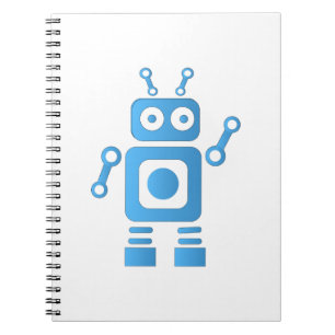 Blue Retro Robot Notizblock