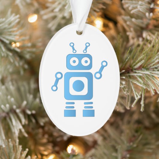 Blue Retro Robot Ornament (Baum)