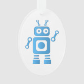 Blue Retro Robot Ornament (Vorderseite)