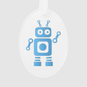 Blue Retro Robot Ornament (Rückseite)